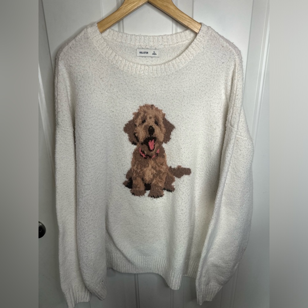 Hollister Comfy Cloud Oversized Dog Graphic Sweater